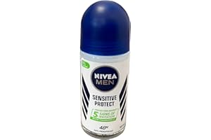 Nivea Men Sensitive Protect 3-Pack Antiperspirant Deodorants (3 x 50 ML), Alcohol-Free Deodorant for Men, 48-Hour Antiperspirant for Men, Deodorant Roll