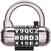 Master Lock Asma kilit, Kendi WORD Şifreli Kilidinizi Ayarlayın, 2-1/2 in&ccedil; Geniş, Siyah, 1534DBLK