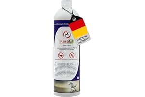 KerbEX Blue Insect Repellent for Horses for Medium Insect Infestation - With Reduced Garlic, Long-Lasting Protection Against Brakes, Mosquitoes, Mosquitoes and Ticks - 1 Litre