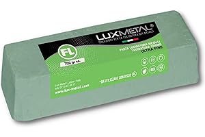 Lux Metal Pasta Abrasiva Lucidante Verde Ultra Fine 700 gr Lucidatura Metalli Cera Per Lucidare Acciaio Inox Alluminio Ferro Lucida Cromature Legno Plexiglass Solida Marmo Ottone Rame Plastica Resina