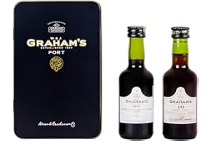 Luxury W. & J. Graham's Fine Tawny & Ruby Port Tasting Set - 2 x 5cl Miniature Gift Tin