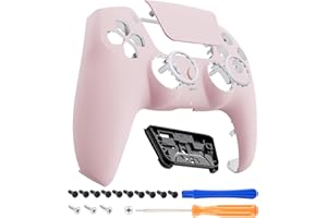 eXtremeRate Luna Rediseñado Carcasa Frontal con Panel Táctil Compatible con ps5 BDM-010 BDM-020 BDM-030 BDM-040 Control Placa Frontal Funda Portectora Compatible con ps5 Mando(Rosa)