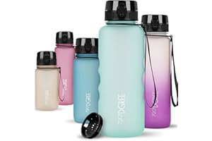 720°DGREE Bottiglia d'Acqua “uberBottle“ +Setaccio Frutta - 350ml, 500ml, 650ml, 1l, 1,5l - Tritan Senza-BPA, Prova Perdite - Il Borraccia Sportiva, Fitness, Ciclismo, Palestra, Scuola, Università
