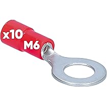 Pack De 100 Pièces Kalitec RKSGM4 Cosses à Anneau 4-6mm² I Partiellement Isolées M4