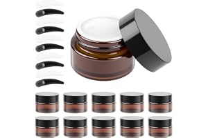 11 st krämdosor för fyllning 20 ml bärnstensfärgat glas tom dosa, salvadosor, bruna glasskålar, krämskålar för fyllning med lock, rese kosmetik behållare för lotion krämer resestorlek behållare + 12