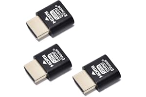 EVanlak HDMI Vga DVI Dp tipo c, emulatore di visualizzazione Headless Ghost per interfacce video digitali, in alluminio Confezione da 3 pezzi.