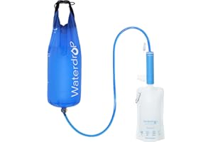 Waterdrop Paille de Filtre à Eau avec Sac à Eau par Gravité, Système de Filtration de Camping Portable, Purificateur d'eau Po