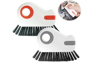 Yuqilin 2 Piezas Limpia Ventanas Cepillo Limpieza,2 en 1 Cepillo Limpieza Hogar Ventana Cepillo Multifuncional Ducha Limpia Railes Ventanas Huecos,para Cocinas Baños Puertas Ventanas y Rincones