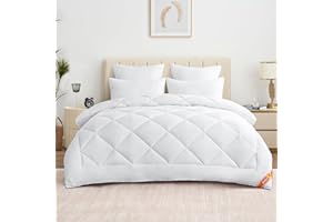 Aisbo Kołdra całoroczna na łóżko 200 x 220 cm – kołdra pikowana 200 x 220 cm, 300 GSM, ciepła kołdra do spania 220 x 200 cm, na zimę, bez poduszek