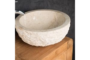 Wanda collection Lavabo sobre encimera Roma de mármol crema 35 cm