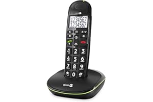 Doro PhoneEasy 110 DECT Senior Schnurlostelefon, große Schrift und große Zahlen, optische Anrufsignalisierung, Freisprechfunktin, lauter Rufton, Kurwahltasten, Hörgerätekompatibel schwarz