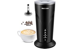 ‎SHARDOR SHARDOR Milchaufschäumer Elektrisch, 4 in 1 Milchaufschäumer, innen antihaftbeschichtet, Magnetrührkopf, heiße Milch 300 ml, Schaum 150 ml, 500 Watt, für Milchkaffee, Cappuccino, Mokka, Macchiato