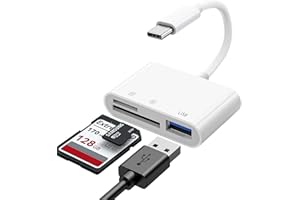 BLKING SD Card Reader, SD Card Adapter with SD MicroSD USBC Memory Card Reader for iPhone 15 16, iPad, Mac, MacBook Pro/Air, Android and More USB-C/Type C Devices (USB C 3 IN 1)