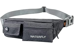 WATERFLY Bauchtasche Damen Herren Klein: Gürteltasche Hüfttasche Stylisch für Sport Joggen Hundetraining Laufen Running Reise Travel Hip Waist Bag Bum Fanny Pack