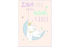 Komar WB029-40 x 50 cm - Quadro da Parete Disney con Luna di Dumbo, Decorazione per la cameretta dei Bambini, Dimensioni 40 x 50 cm (Larghezza x Altezza) | Senza Cornice | WB029-40 x 50 cm