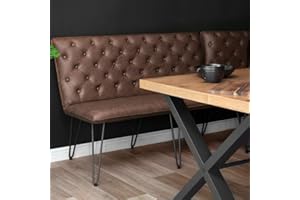 The Furniture Outlet Industrial Brown 140cm Studded Back Bench