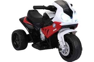 HOMCOM BMW S1000RR Licensed 6V Kids Electric Motorbike 3 Wheel Ride on Motorcycle w/Headlights Music for 18-36 Months, Red