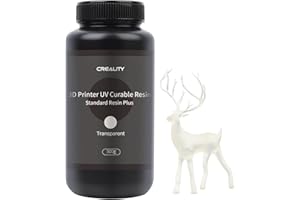 ‎CREALITY Creality 3D-Drucker Resin, UV 405nm Standard Photopolymer Resin mit hoher Genauigkeit, Geruchsarm, Schnelle Aushärtung, Hervorragender Fließfähigkeit für LCD 3D Drucker (Transparent, 1000g)