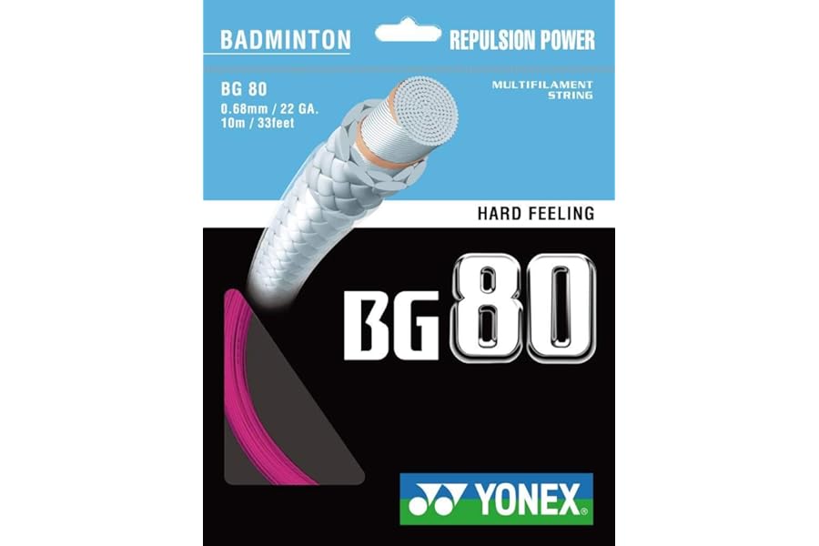 YONEX BG 80 Badminton Rope Neon Pink