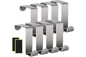 Homewit Türhaken Edelstahl 8 Stück Haken Kleiderhaken Tür Und 16 Schaumschutzpolster,Türhaken Zum Einhängen Für Küche Badezimmer