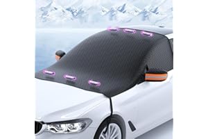 Goolsky Car Windshield Cover with Magnetic, Protective Windshield Cover Front Windscreen Frost and Freeze with Side Window and Rearview Mirror Protector for Most Vehicle