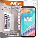 REY Screen Protector for ONE PLUS 5 T/ONEPLUS 5T, Tempered Glass Film, Premium quality, [Pack 3x]
