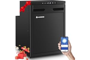AAOBOSI 45L Campervan Fridge, Camping Refrigerator with APP Control, 12V Fridge Freezer for Campervan, Car, Truck, Boat, Motorhome, Travel