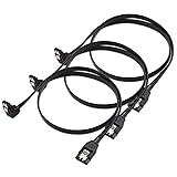 Cable Matters 3-Pack 90 Degree Right Angle SATA III 6.0 Gbps SATA Cable (SATA 3 Cable) Black - 60 cm