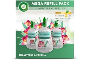 AIRWICK Air Wick Aerosol-Free Automatic Air Freshener Spray Refill Bundle, Eucalyptus & Freesia, Pack 3 x 228ml, 24x7 Active Fresh Odour Neutraliser, Lasts Up to 210 Days, Air freshener for Home