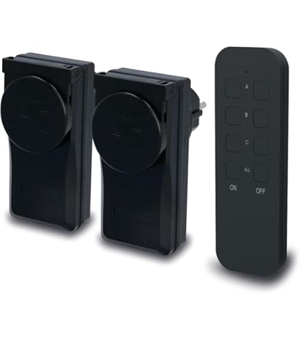 HYHIOTS Slim stopcontact met afstandsbediening, kit, geen batterijen, 433 MHz, draadloze zender, zelfstroom, draadloos stopcontact, 100 m, 3500 W, draadloze schakelaar voor lamp/ventilator