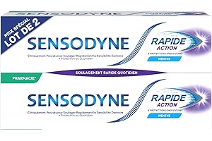 Sensodyne Dentifrice Rapide Action, Sensibilité Dentaire, Dents Sensibles, Soulagement Rapide/Protection Longue Durée Child Menthe 75ml, Lot de 2