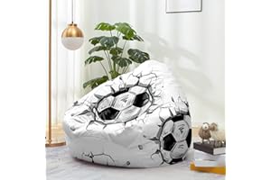Mateju Puf, Fútbol Mundial 3D Hogar Puff Gigante, Sofá Puff Infantil Grande Sin Relleno, Sillas Bean Bag Chair de Color, Exterior e Interior Bean Bag Chair Adecuado (M,Pared Rota)