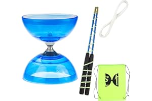 SEIWEI Diabolo Freiläufer mit kugellager Dreifache Lagerung Set, 4 Farben Dreifach Gelagertes Diabolo mit Ersatzseil 10m