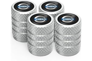 ACHARD für Volvo Ventilkappen, Reifen Ventilkappen für Volvo XC60 S40 S60 S90 XC40 XC60 XC70 XC90 V40 V60 V90 S80 S80L,Ventilkappen mit Dichtung für stabilen Reifendruck, Autoventil Kappe, Auto Zubehör