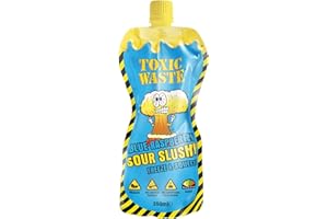 ‎ARBO-LIVING Toxic Waste Blue Raspberry Sour Slushy 250ml - Vegan - Slush-Eis - Wassereis - Fruchtig süß-saurer Spaß - Blaue Himbeere - ArBo-Living Packing & Sticker