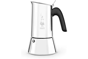 Bialetti Venus Caffettiera in Acciaio Inox, Adatta all'Induzione, Inossidabile, Argento, 4 Tazze