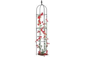 XINGRUYU Enrejado de jardín para plantas trepadoras, soporte de metal recubierto de plástico inoxidable para plantas, jaula para plantas de tomate para soporte rosa, viñas vegetales (1 paquete)