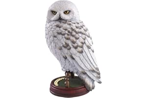 The Noble Collection Harry Potter Hedwig Sculpture – 9,5 in (24 cm) a Mano Pintada Resina de Nieve – Officially Licensed Film Set Props Gifts