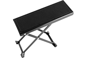 EASTROCK Poggiapiedi per Chitarra Pieghevole con Pad in Gomma Antiscivolo Poggiapiedi Chitarra Regolabile in Altezza per Chitarra Classica/Acustica/Elettrica