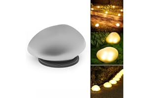 YZYOE LED Solar Powered Goose Warm Stone Lights, Warm Light Outdoor Courtyard Decorative Tile Stone Lights Wireless Twilight to Dawn Waterproof Garden Road Landscape Lamp.