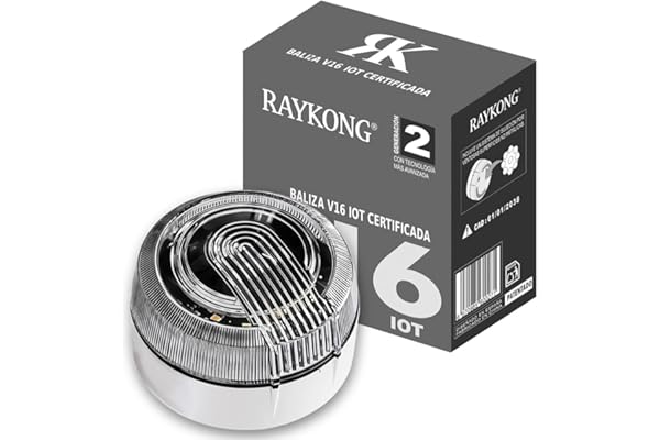 RAYKONG Baliza V16 Geolocalización DGT 3.0 | con 1 Indicador Led Conexíon | GPS | Homologada por DGT [SIM y Datos Pagados hasta 2038] Luz de emergencia de Segunda Generación