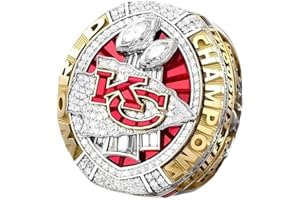 haobook 2019 Rugby Championship Ring Super Bowl KC Champions Ring Wooden Gift Box Collectable Memorabilia for Avid Fans, NFL Football Fanatics and Sports Collectors