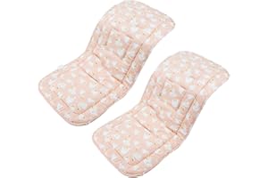 LAT LEE AND TOWN Baby Pushchair Seat Liners, Pram Liner Universal 100% Cotton Pushchair Liner Thick Baby Stroller Liner Pad Seat Cover Seat Cushion Pad Stroller Pram Pushchair for Toddler Infant (Orange - Swan)