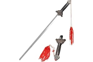 GEGXCN Toy Sword, Tainless Steel Dull Sword Toys, Retractable Swords, Cosplay Costume Accessory, for Practice Performance Kung Plaything Retractable Prop, Prop Gift Party