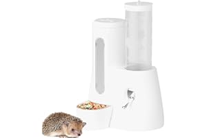 WJnflQN Bouteille d'eau pour Hamster | Distributeur d'eau avec Bol Repas pour Rongeurs - Abreuvoir Nourrisseur sur Pied pour Lapins Souris Chinchillas
