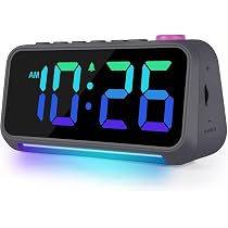 Sveglia Digitale Per Bambini Con Luce Notturna A 7 Colori - Funzione Snooze, Display Temperatura, Alimentata A Batterie