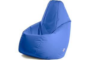 Avalon - Pouf Poltrona Sacco Grande L Jive, Puffo per Sedersi Ergonomico, Pouf a Sacco in Tessuto Antistrappo e Impermeabile, Comoda Poltrona a Sacco Moderna, Made in Italy(80x80x125cm-Blu Royal)