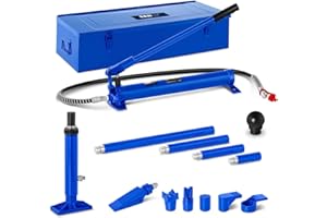 MSW MOTOR TECHNICS MSW Gato Carrocero Expansor Hidráulico MSW-KP-10 (Carrera del Pistón 135 mm, Incluye 4 Extensiones, Carga Máxima 10.000 kg)