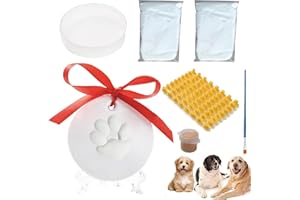 KFSCIP Dog Paw Print Kit, Paw Print Kit for Dogs Cats, Paw Print Kit, DIY Hanging Clay Pawprint Pet Paw Print Impression Kit for Baby Hand Cats Dogs Family Keepsake, Personalized Pawprint Gift (White)