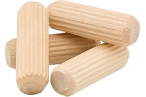 ARMLAZER 150 Tasselli in Legno di Faggio 12 x 30 mm, Bastoncini di Faggio, Scanalate in Legno, Perni di Legno Duro Perno Scanalato, Spine Legno per Progetti di Artigianato di Mobili e Fai Da Te